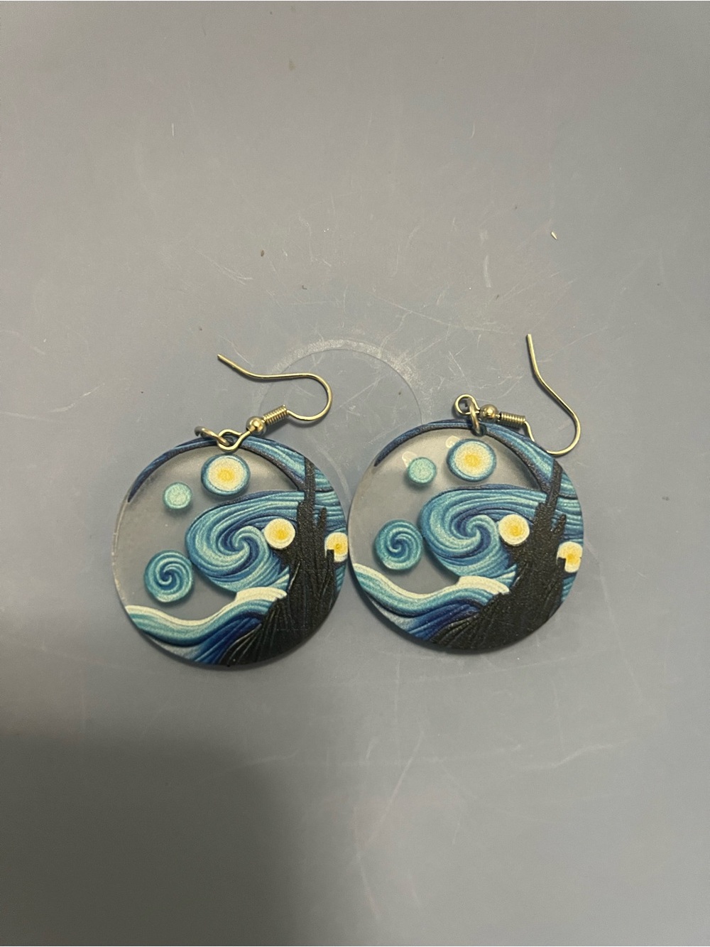 Starry Night Painting Earrings